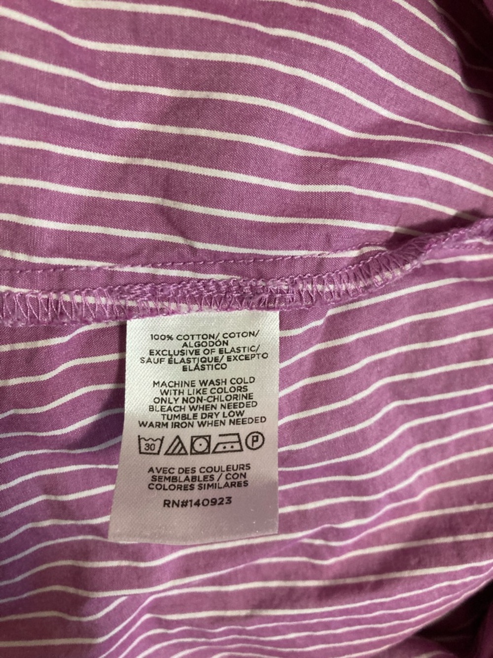 LOFT Lavender Stripe Smocked-Waist Midi Dress - Picture 8 of 8